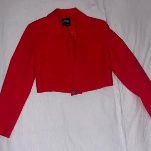 Red Crop Blazer